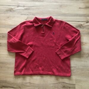 Polo by Ralph Lauren Zip-Up Sweater in Red